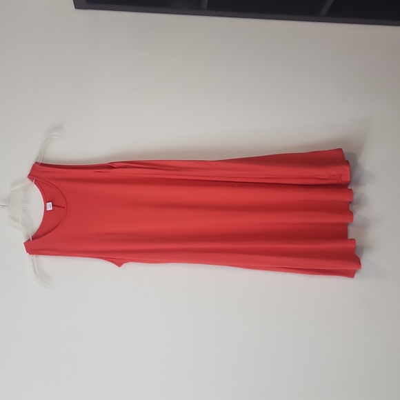 OLD NAVY Orange Sleeves Rayon Tent Swing Midi Dress - Picture 3 of 7